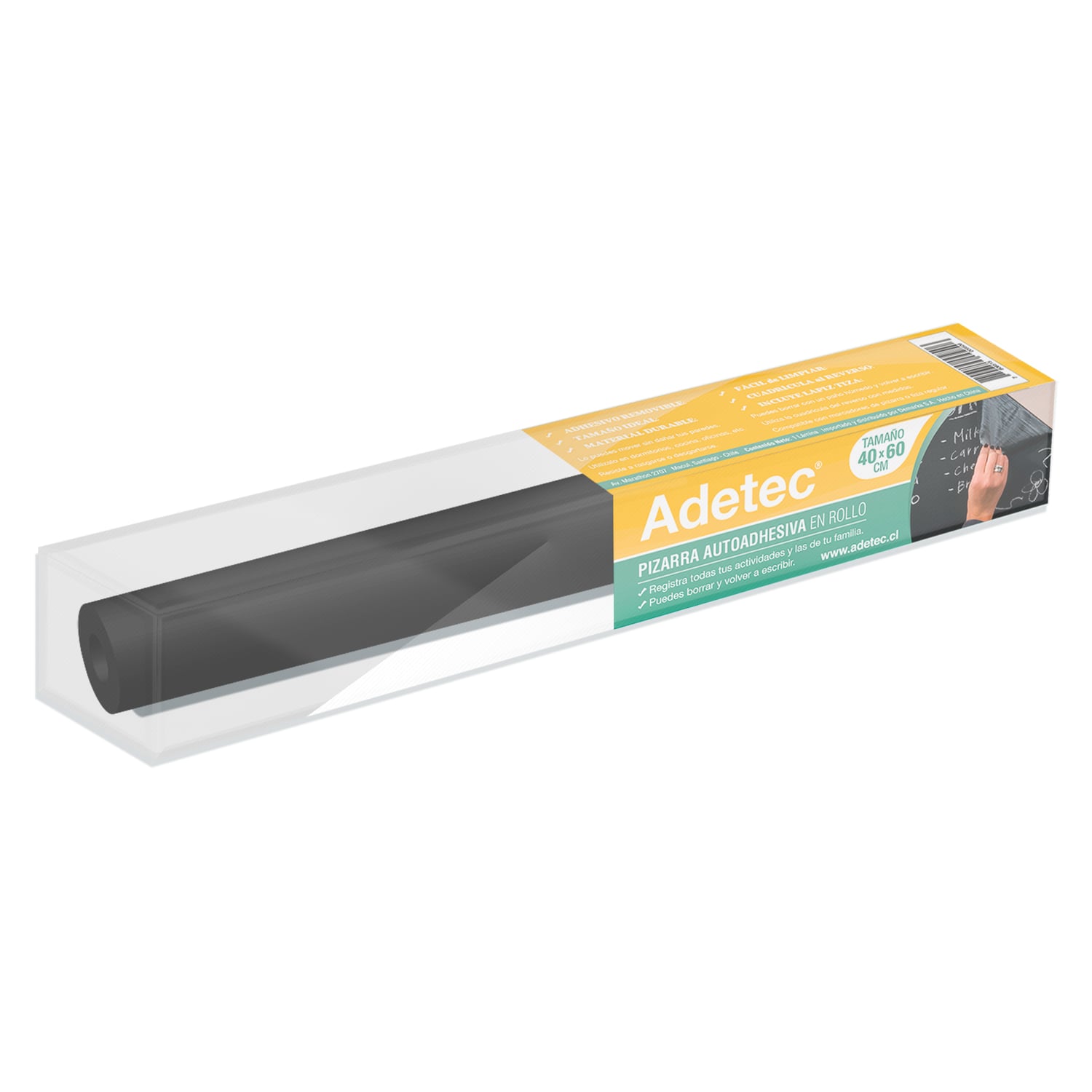 PIZARRA AUTOADHESIVAS 40X60 CM REMOVIBLE NEGRA CON LAPIZ BLANCO - 1
