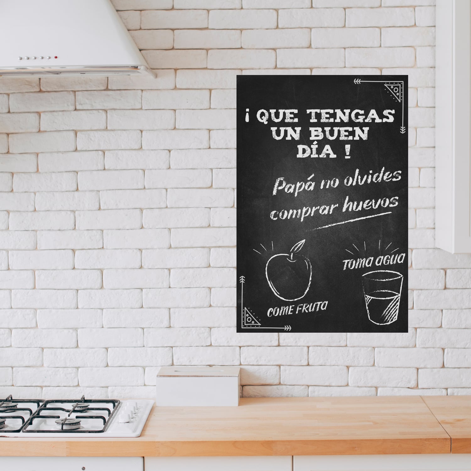 PIZARRA AUTOADHESIVAS 40X60 CM REMOVIBLE NEGRA CON LAPIZ BLANCO - 3