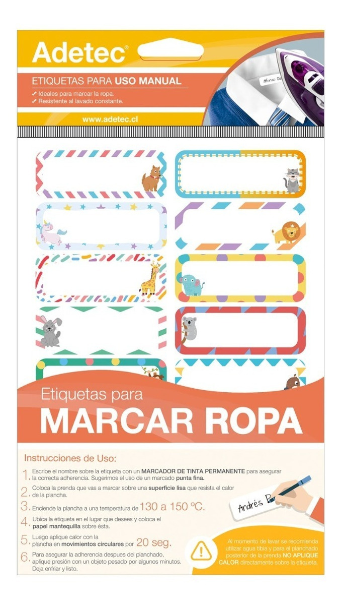 36 ETIQUETAS PARA MARCAR ROPA RESISTENTE AL AGUA - 1