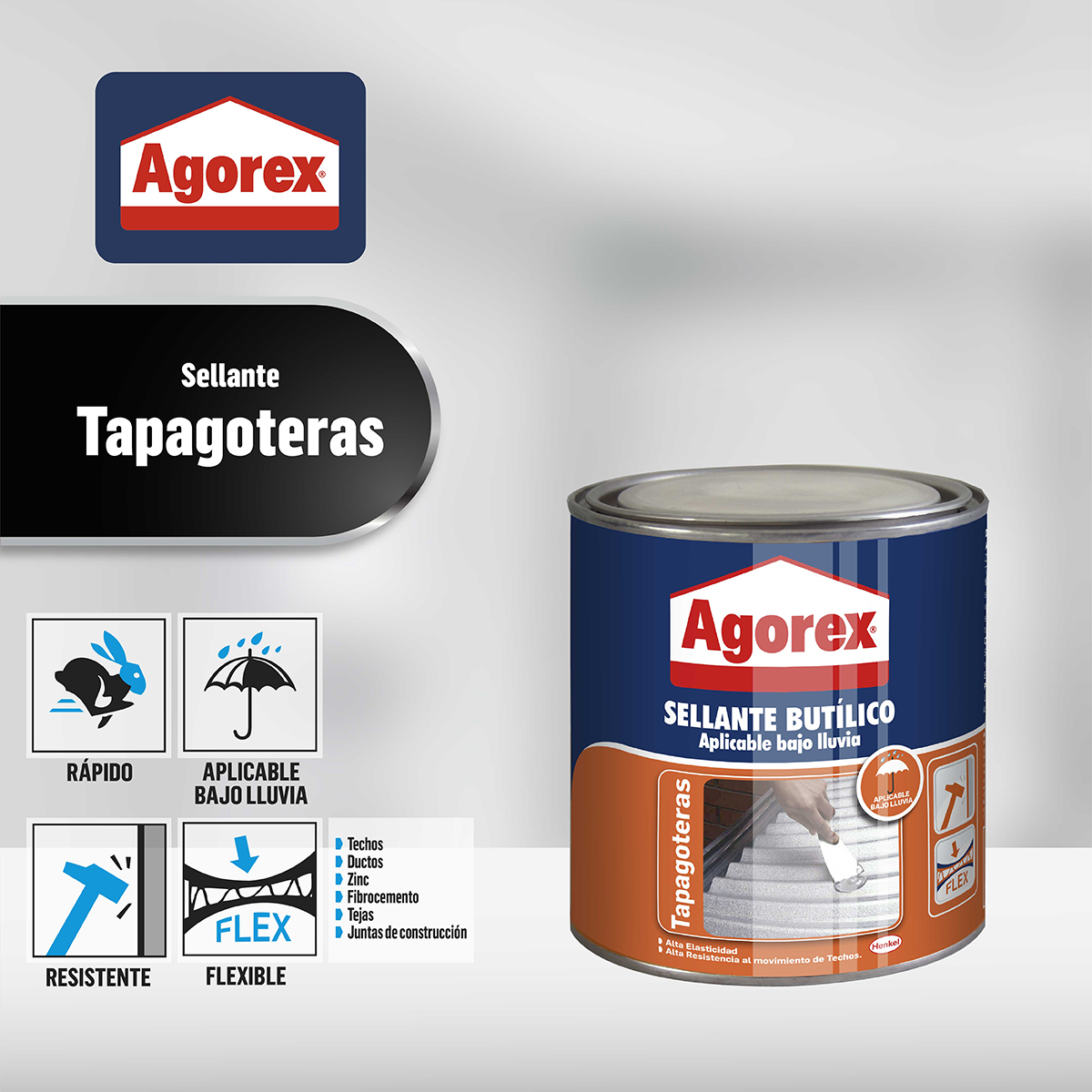 SELLANTE BUTILICO PROFESIONALES GRIS AGOREX 300 900GR - 5
