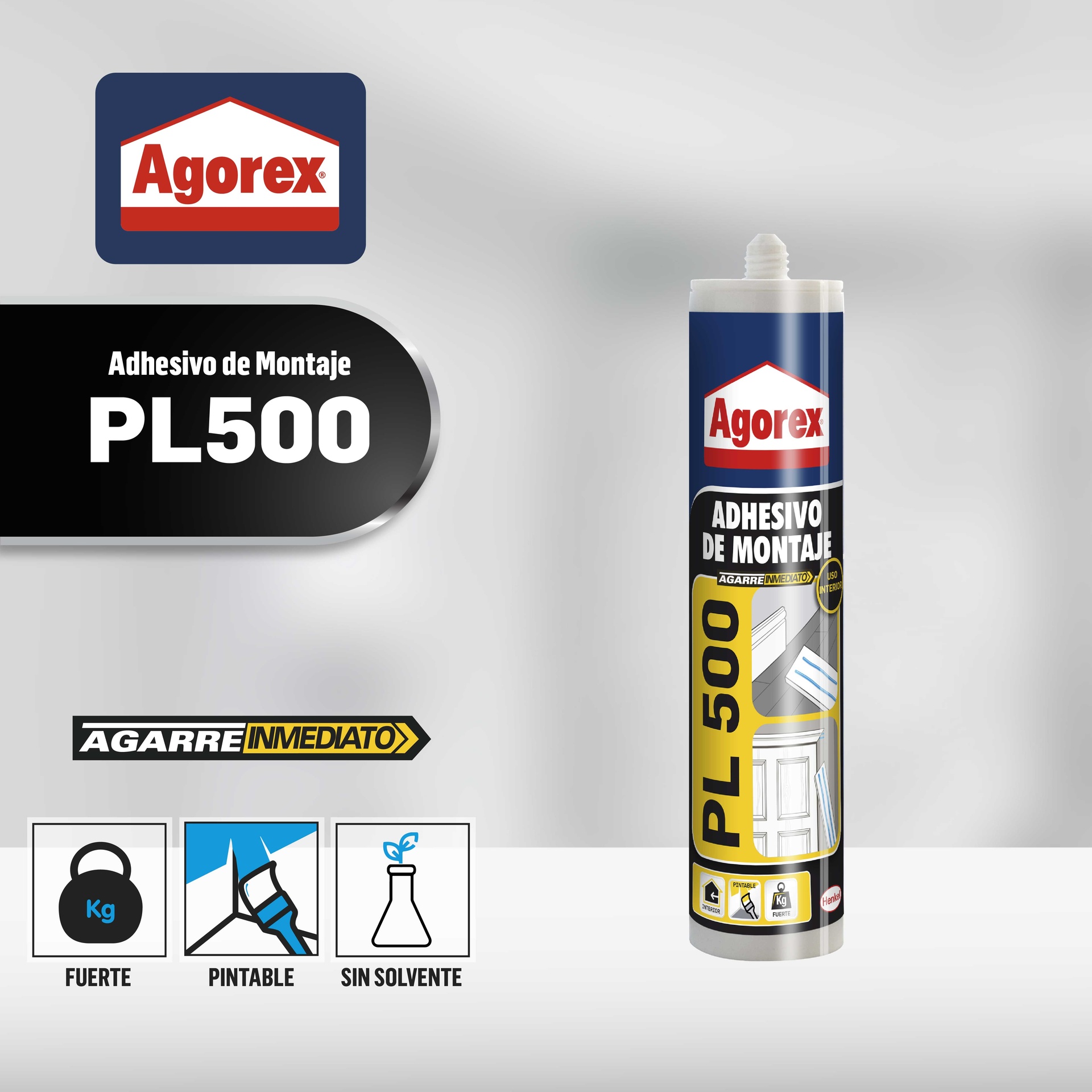 PEGAMENTO ADHESIVO DE MONTAJE PL500 AGOREX 370GR - 5
