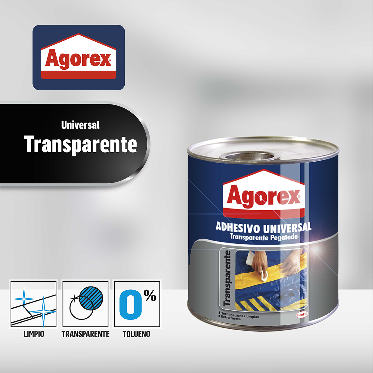 PEGAMENTO ADHESIVO DE CONTACTO HENKEL ADHESIVES TRANSPARENTE AGOREX 750 ML - 5