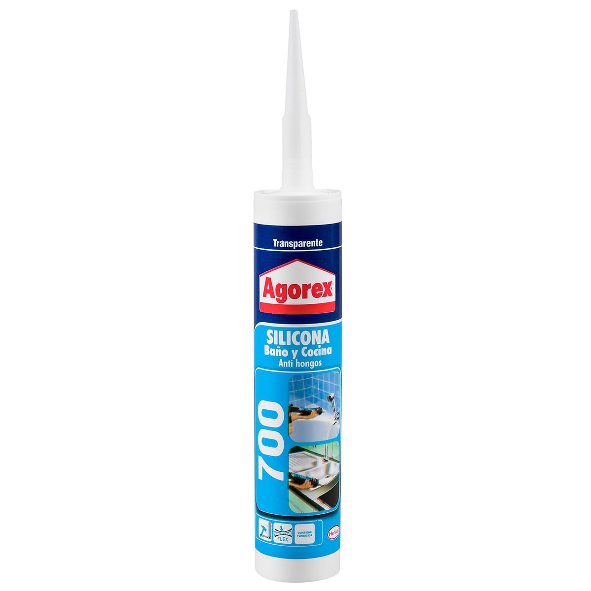 SILICONA SELLANTE PROFESIONAL TRANSPARENTE AGOREX 700 300ML - 1