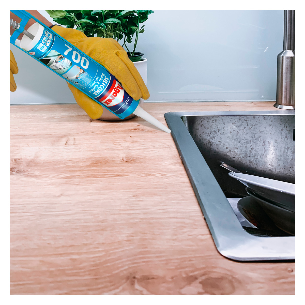 SILICONA SELLANTE PROFESIONAL TRANSPARENTE AGOREX 700 300ML - 7