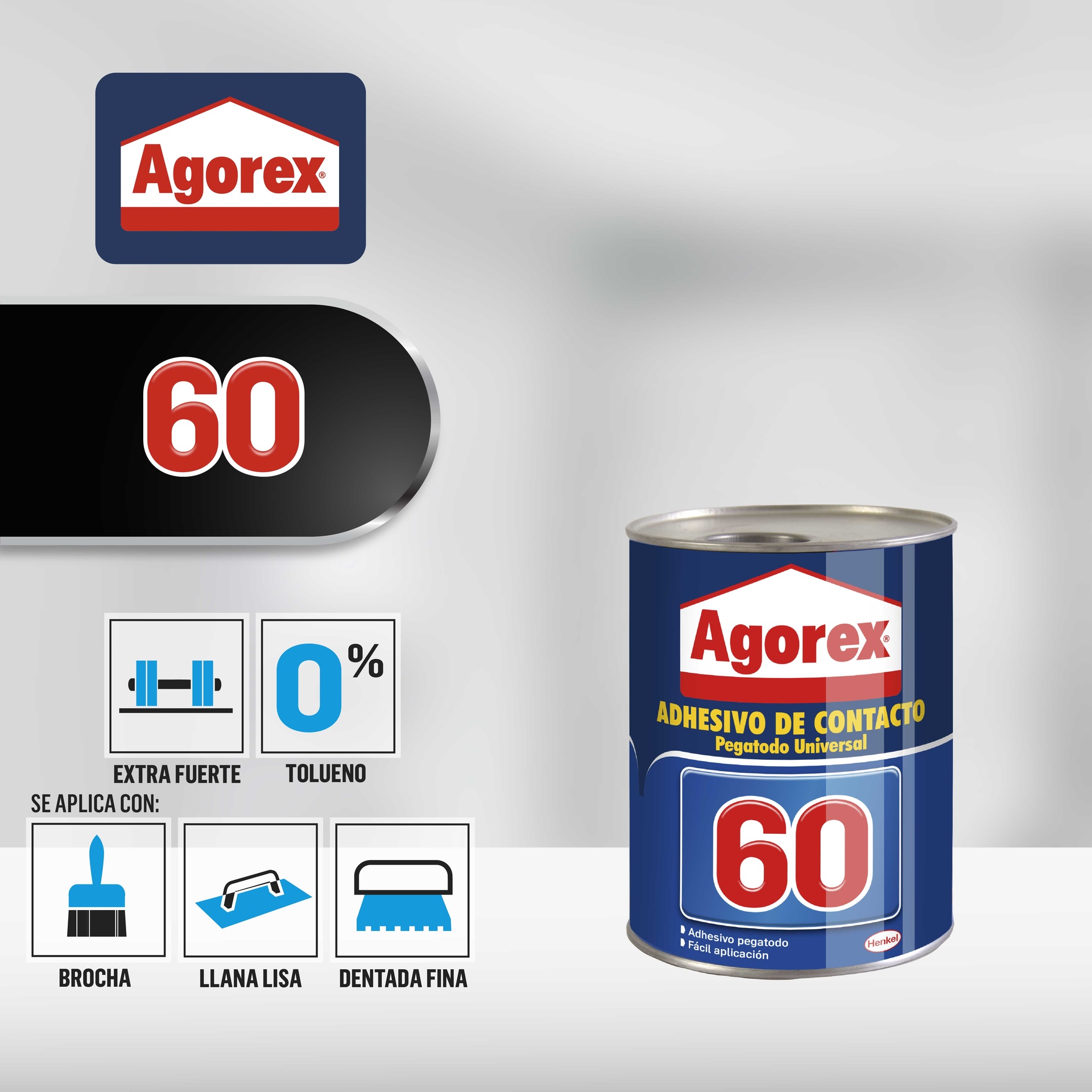 PEGAMENTO ADHESIVO DE CONTACTO HENKEL ADHESIVES MULTIUSO AGOREX-60 1 LITRO - 4