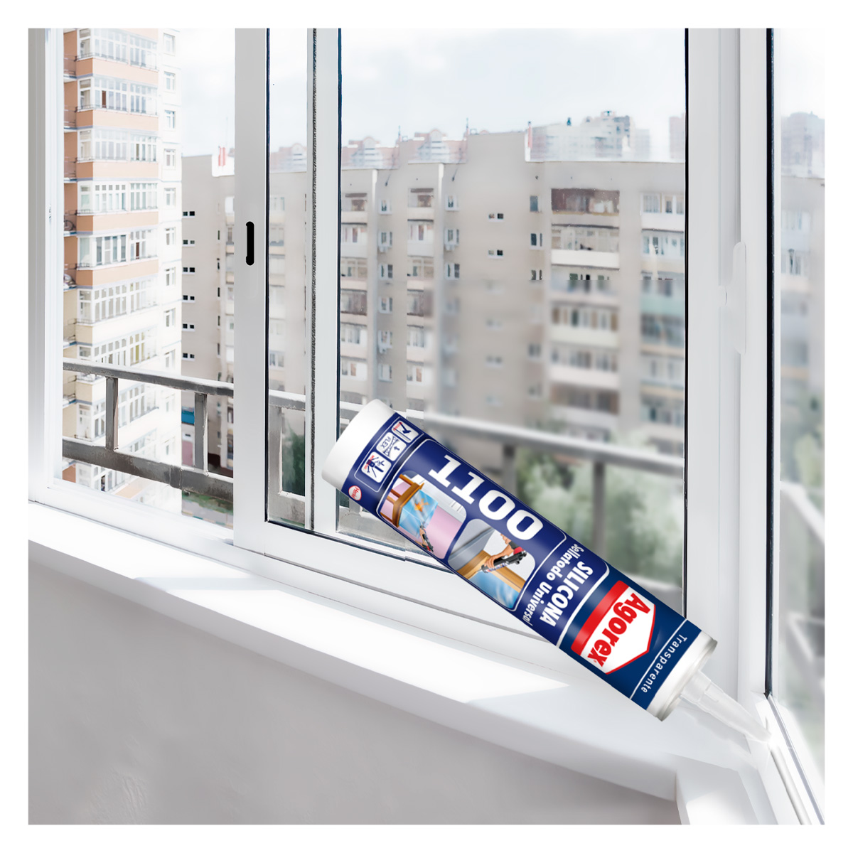 SILICONA SELLANTE HENKEL ADHESIVES 300 ML PROFESIONAL TRANSPARENTE AGOREX 1100 - 7