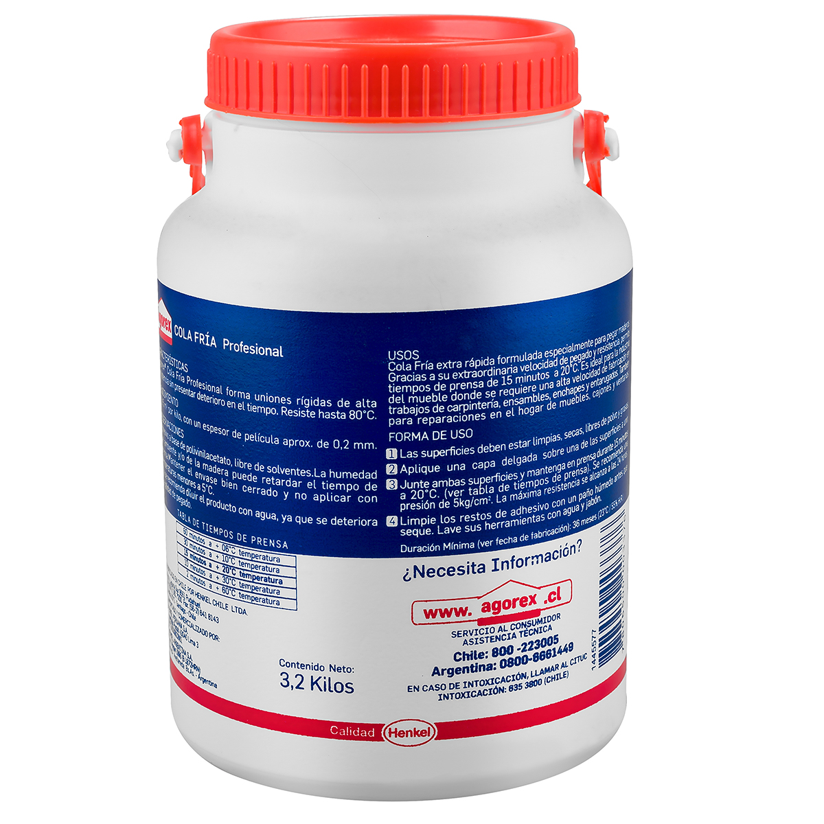 PEGAMENTO COLA FRÍA PROFESIONAL HENKEL ADHESIVES AGOREX 3.2 KG - 3