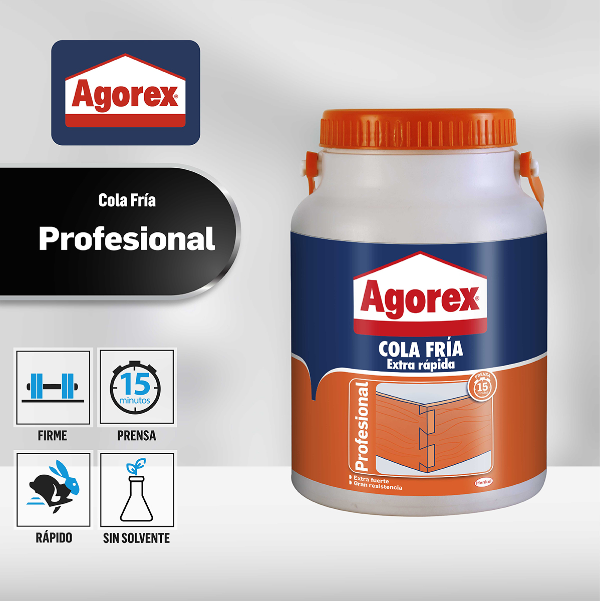 PEGAMENTO COLA FRÍA PROFESIONAL HENKEL ADHESIVES AGOREX 3.2 KG - 6
