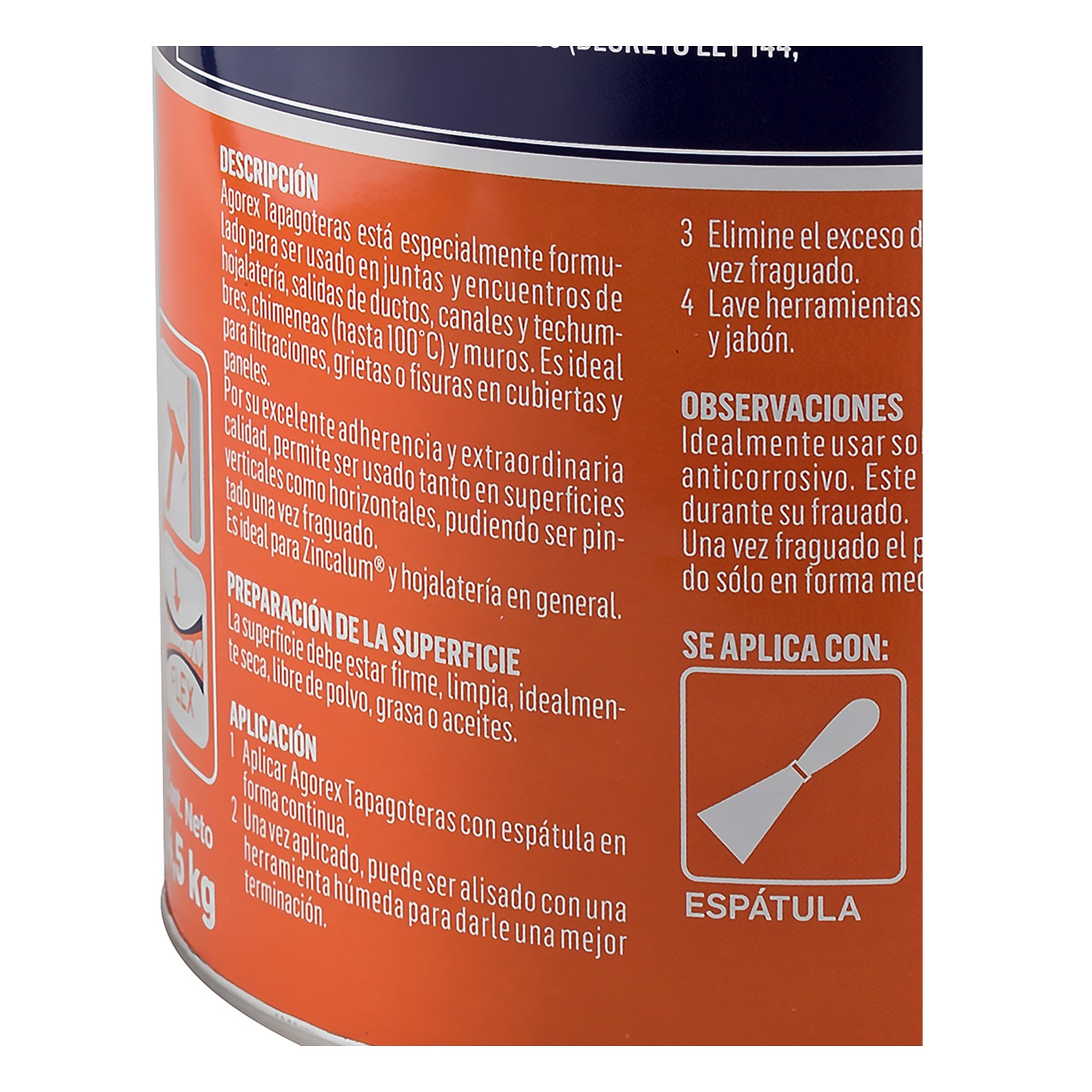 TAPAGOTERAS SELLANTES PROFESIONALES AGOREX 4,5KG - 5