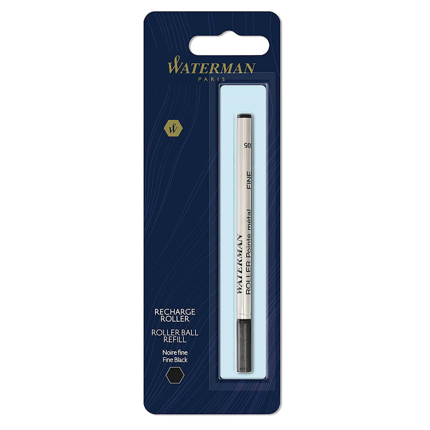 RECAMBIO PARA BOLÍGRAFO DE PUNTA FINA RODANTE NEGRO WATERMAN - 1