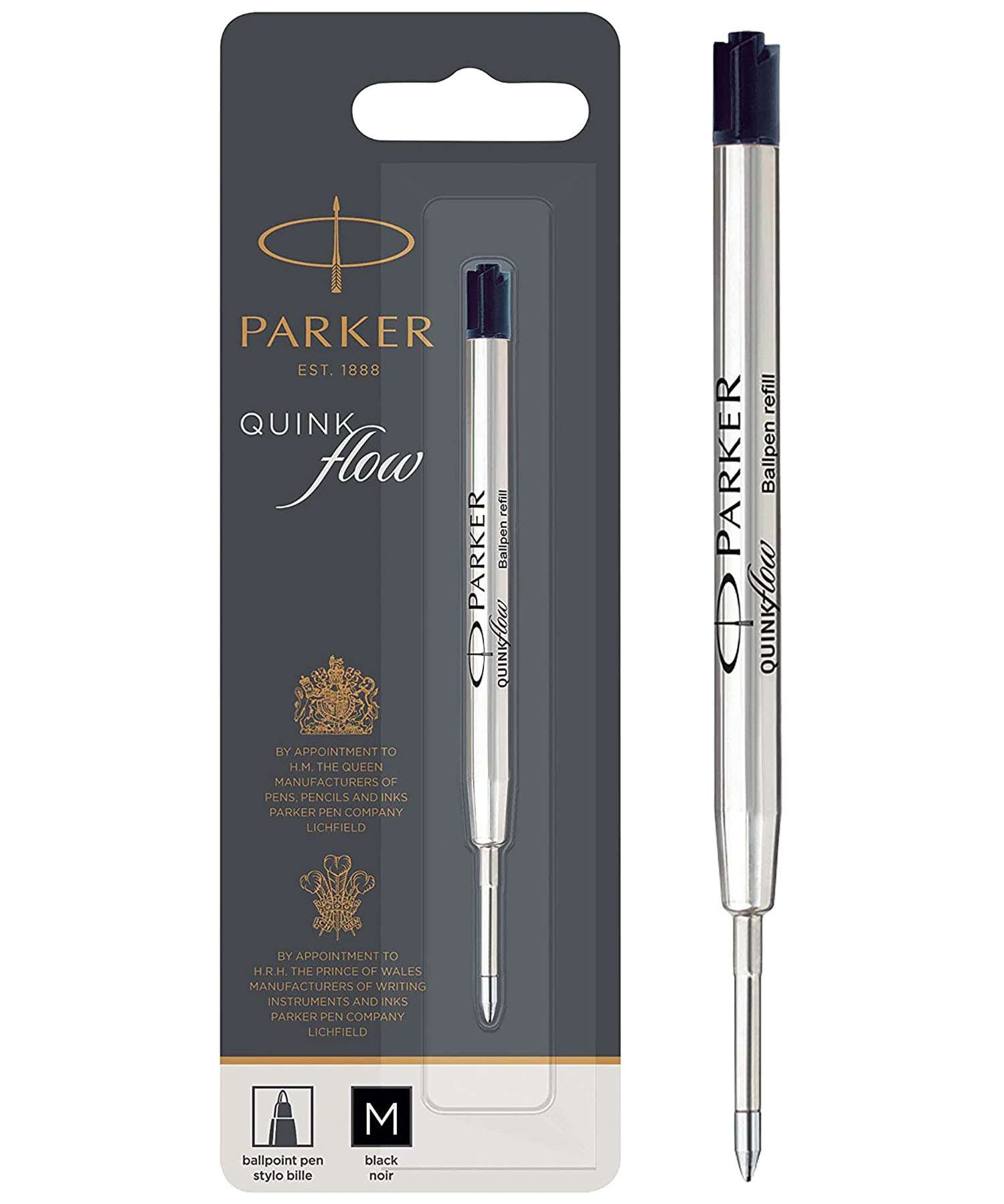 REPUESTO TINTA PARA BOLÍGRAFOS PARKER QUINKFLOW M NEGRO 3U - 1