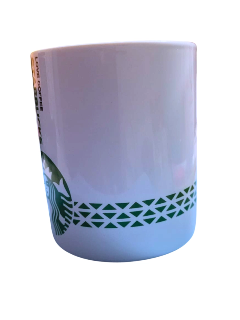 JUEGO DE TAZAS BLANCAS DE LOZA DISEÑO STARBUCKS  (4 PIEZAS ) RESISTENTE AL CALOR (380 ML) - 2