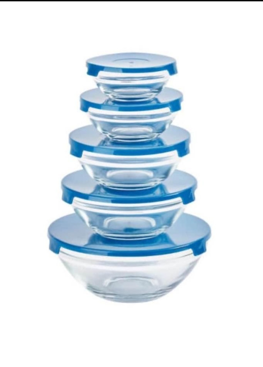 BOWL DE VIDRIO (SET DE 5 PIEZAS) IDEAL PARA REFRIGERAR ALIMENTOS - 2
