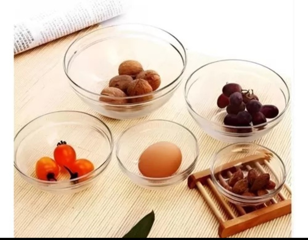 BOWL DE VIDRIO (SET DE 5 PIEZAS) IDEAL PARA REFRIGERAR ALIMENTOS - 3