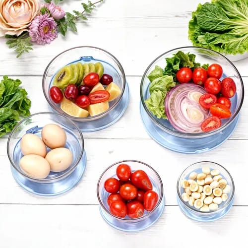 BOWL DE VIDRIO (SET DE 5 PIEZAS) IDEAL PARA REFRIGERAR ALIMENTOS - 4