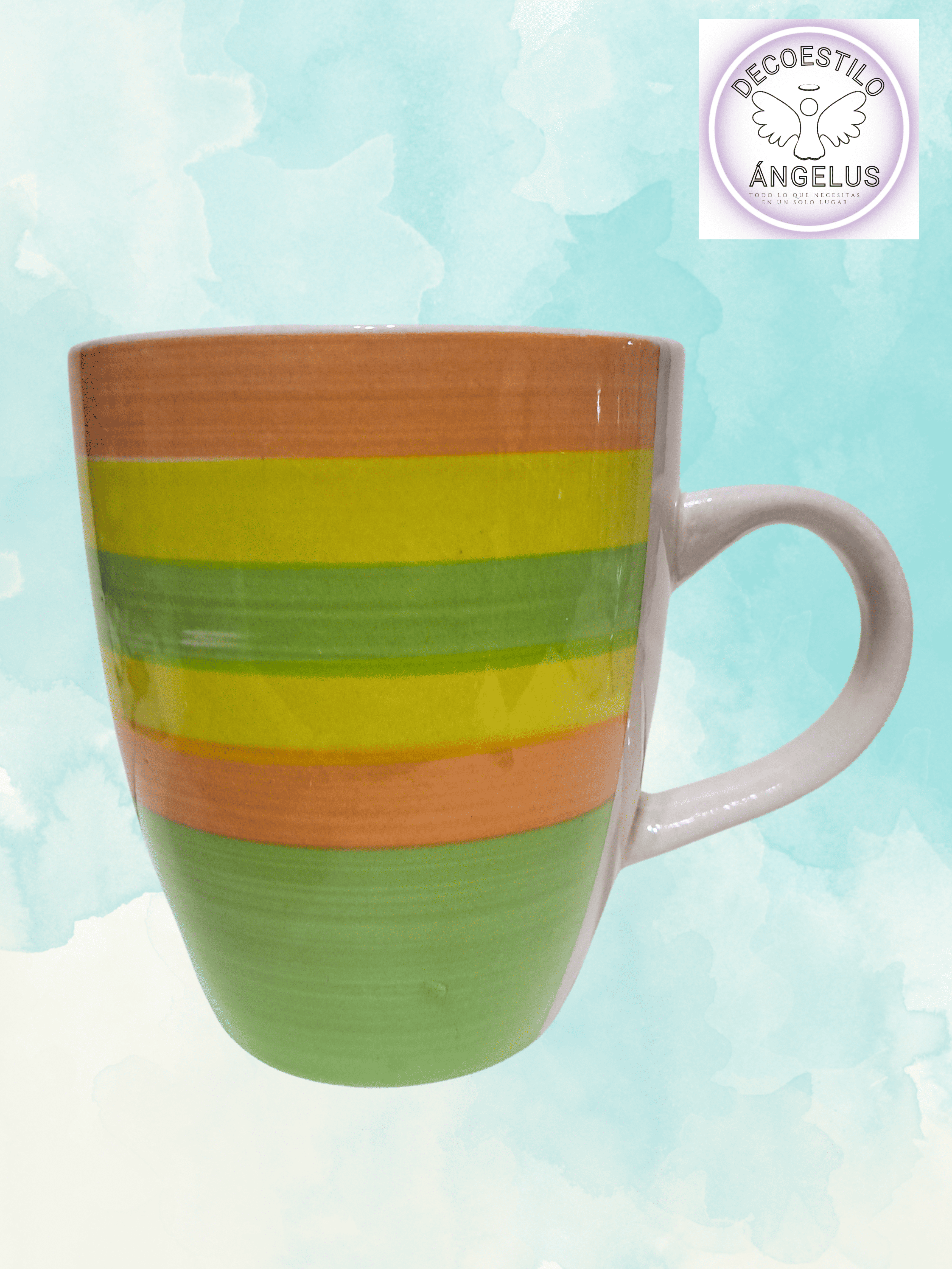 JUEGO DE TAZAS JARROS COLORIDAS DE LOZA (6 PIEZAS ) RESISTENTE AL CALOR (500 ML) - 2