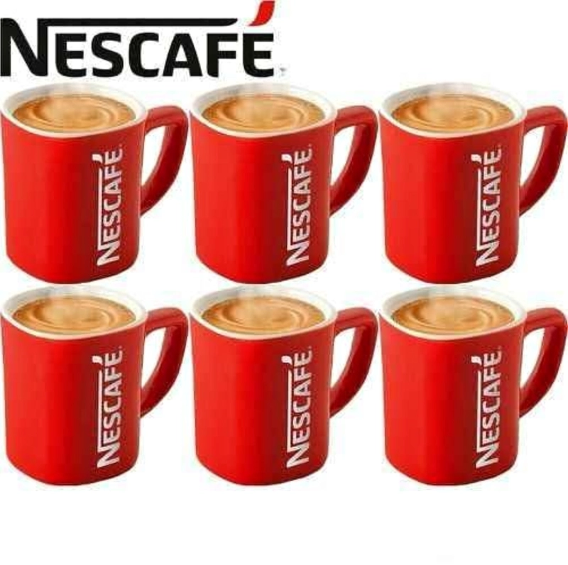 JUEGO DE TAZAS EN COLOR ROJOS DE LOZA 200 ML (4 PIEZAS ) DISEÑO NESEN CAFE - 2