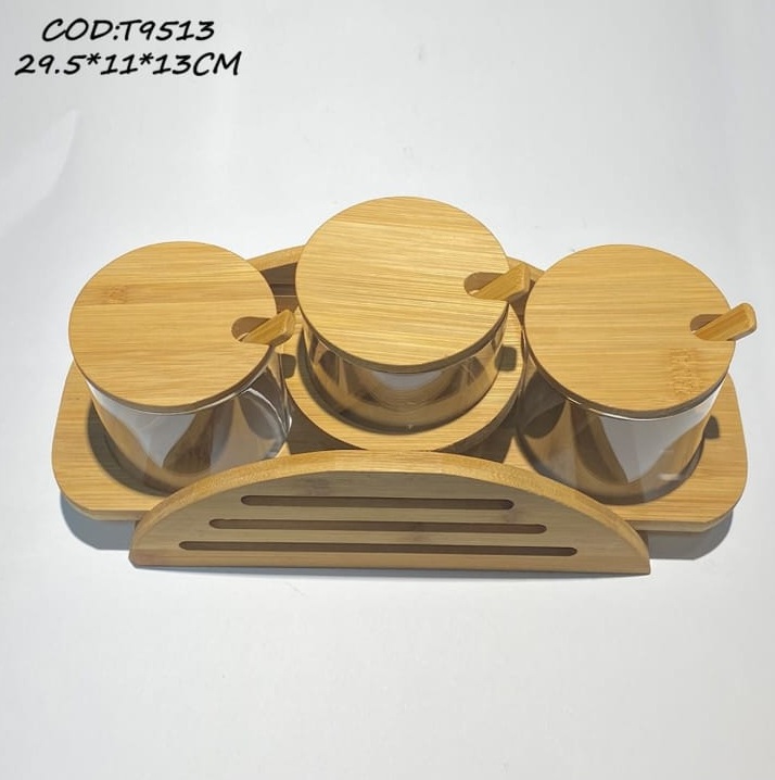 ESPIECERO CONDIMENTERO DE 3 PIEZAS CON CUCHARITA - 1
