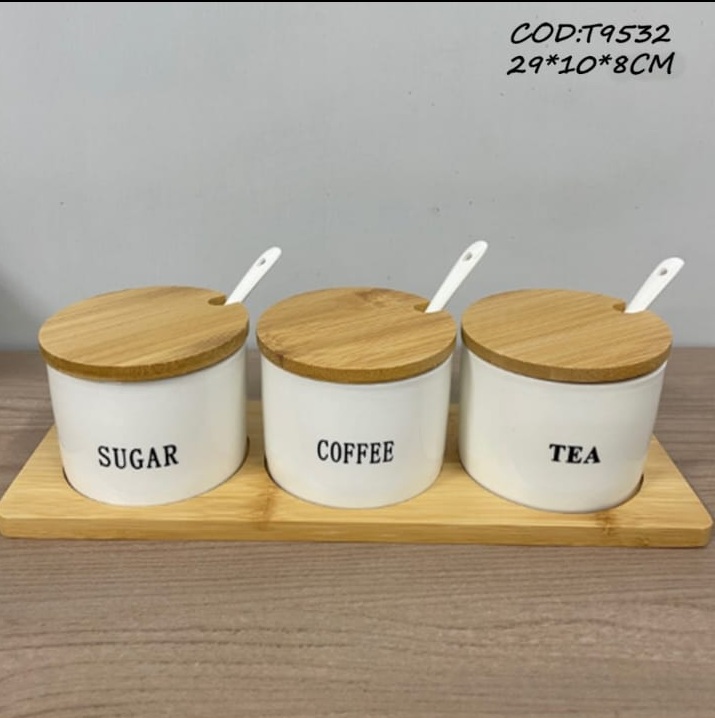 ESPIECERO CONDIMENTERO DE 3 PIEZAS CON CUCHARITA - 1