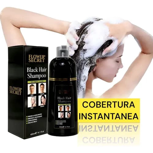 SHAMPOO MATIZANTE NEGRO FLOWER SECRET 400 ML PARA CABELLO OSCURO REALZA EL COLOR DEL CABELLO - 3