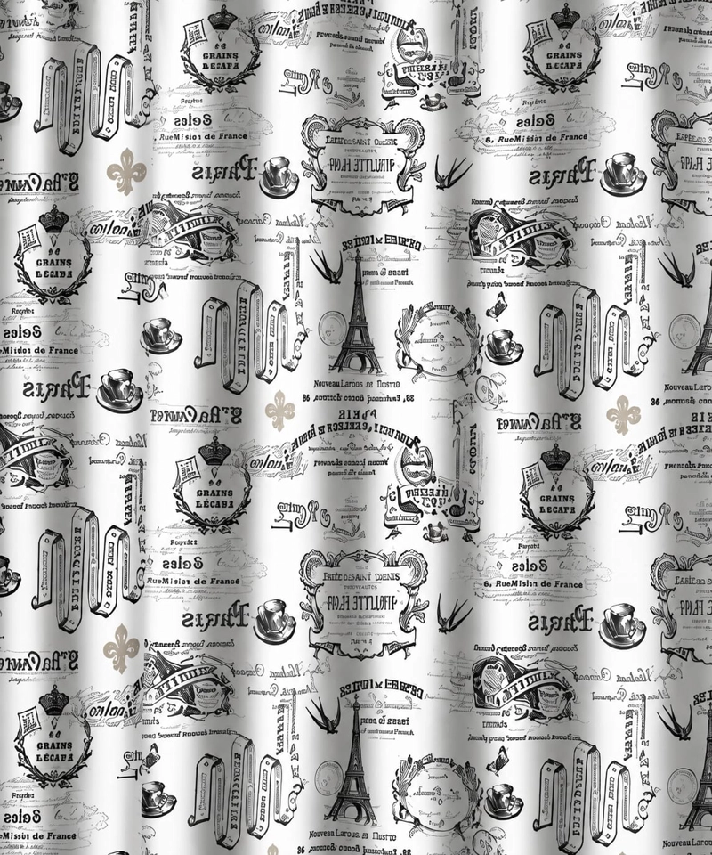 CORTINA DE BAÑO DE TELA ESTAMPADA DOLCE 180 X 200 CM DISEÑO DECORATIVO - 2