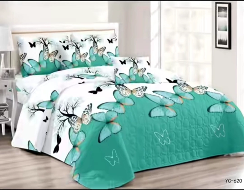 CUBRECAMA DOS PLAZAS + 2 FUNDAS DE ALMOHADA (3 PIEZAS) DISEÑOS VARIADO ESTAMPADO - 1