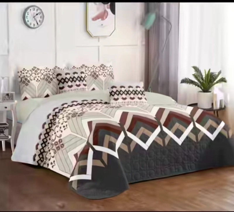 CUBRECAMA DOS PLAZAS + 2 FUNDAS DE ALMOHADA (3 PIEZAS) DISEÑOS VARIADO ESTAMPADO - 1