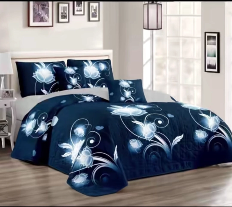 CUBRECAMA DOS PLAZAS + 2 FUNDAS DE ALMOHADA (3 PIEZAS) DISEÑOS VARIADO ESTAMPADO - 1