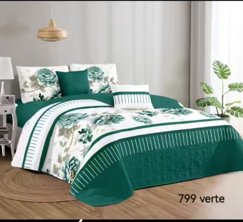 CUBRECAMA DOS PLAZAS + 2 FUNDAS DE ALMOHADA (3 PIEZAS) DISEÑOS VARIADO ESTAMPADO - 1