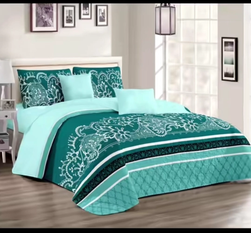 CUBRECAMA DOS PLAZAS + 2 FUNDAS DE ALMOHADA (3 PIEZAS) DISEÑOS VARIADO ESTAMPADO - 1