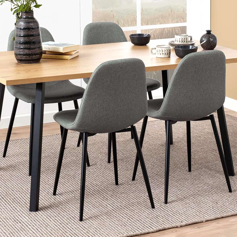 SILLA DE COMEDOR LEGGA GRIS SET DE 2 UNIDADES MIRKELA - 4