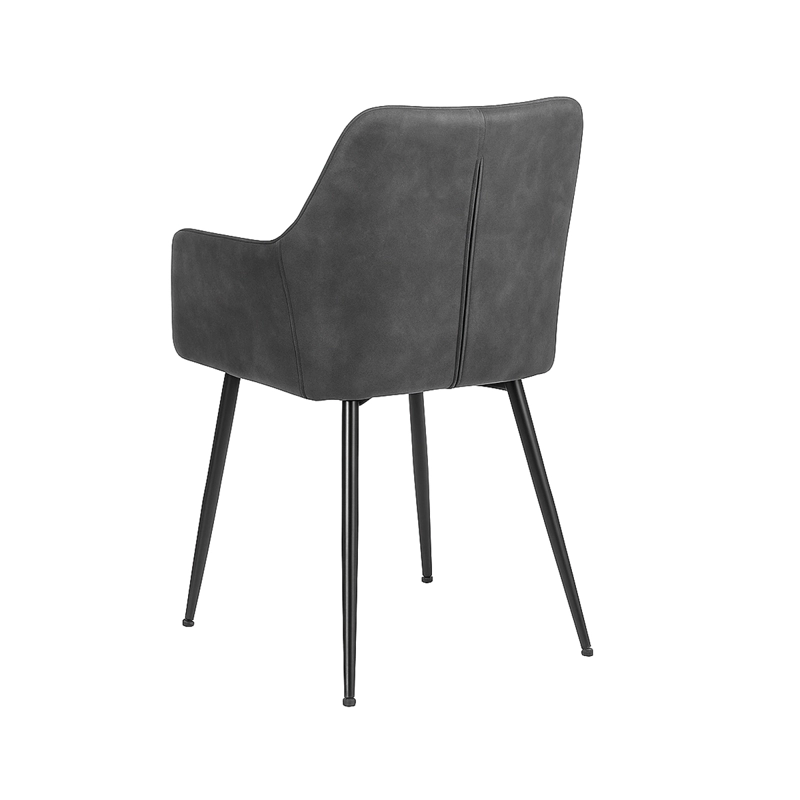SET 2 SILLAS DE COMEDOR BENEDICTA GRIS CUERO PU - 5