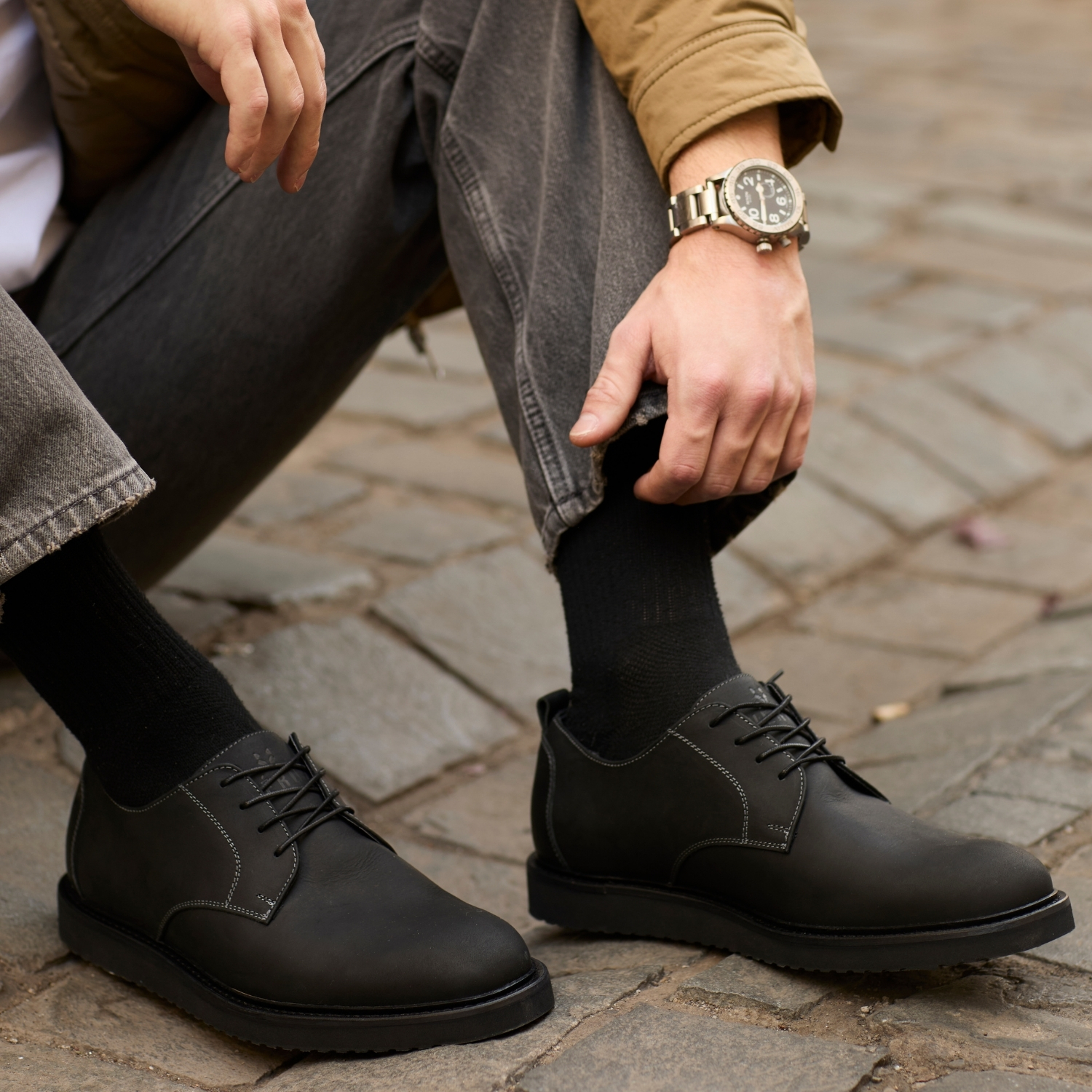 ZAPATO HOMBRE DE CUERO CAU VANG EN COLOR NEGRO VÉROZ - 5
