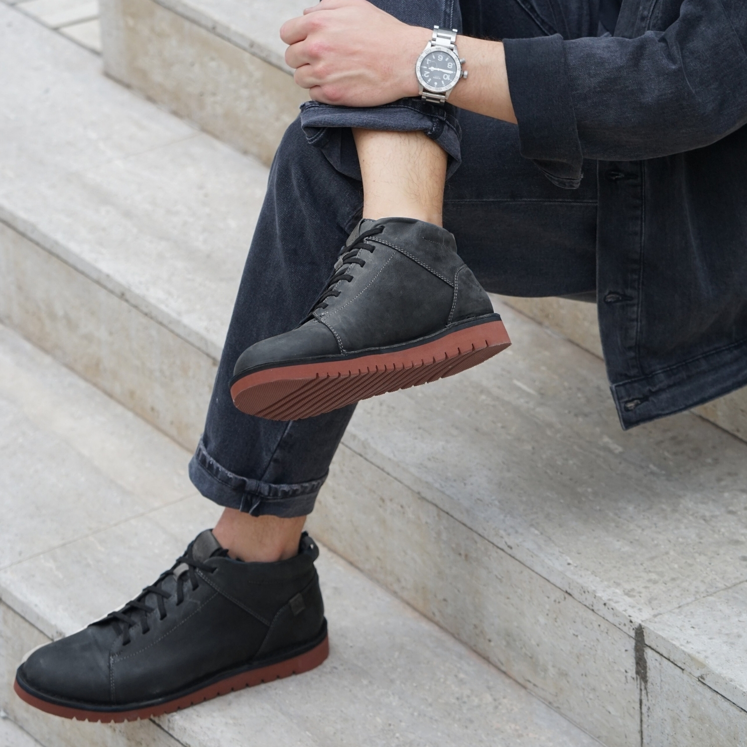 ZAPATO HOMBRE DE CUERO MILENIO MID EN COLOR NEGRO VÉROZ - 5