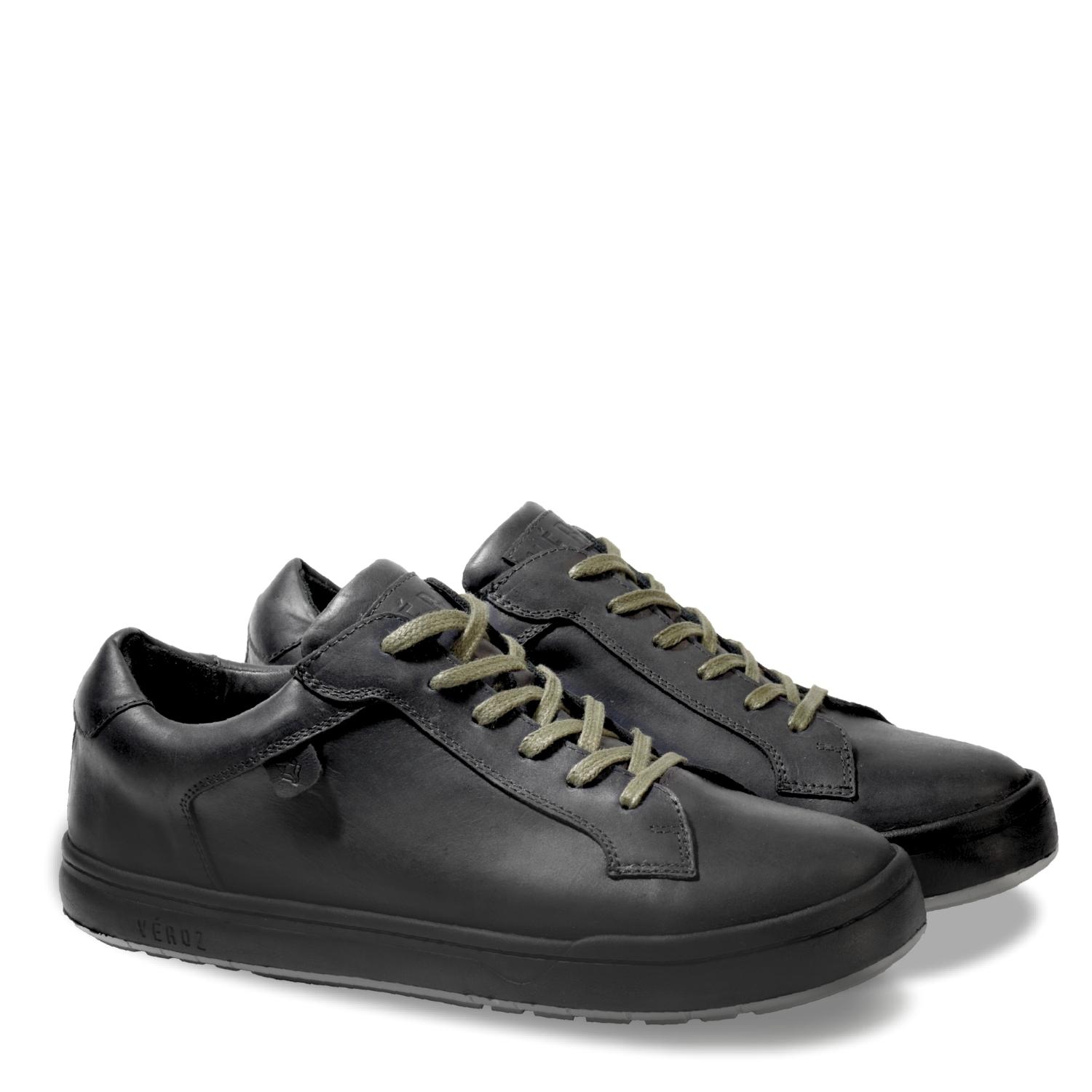 ZAPATILLA HOMBRE DE CUERO VECCHIO EN COLOR NEGRO Y VERDE VÉROZ - 2