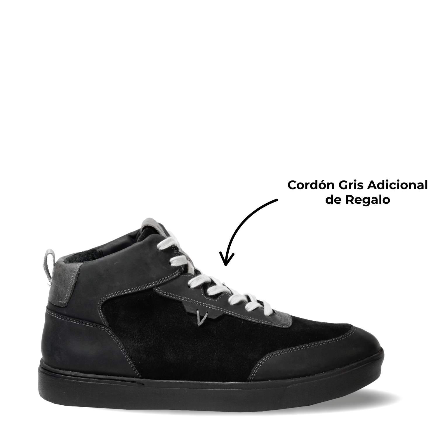ZAPATILLA HOMBRE DE CUERO TREND MID LIGHT NEGRO VE ROZ - 6