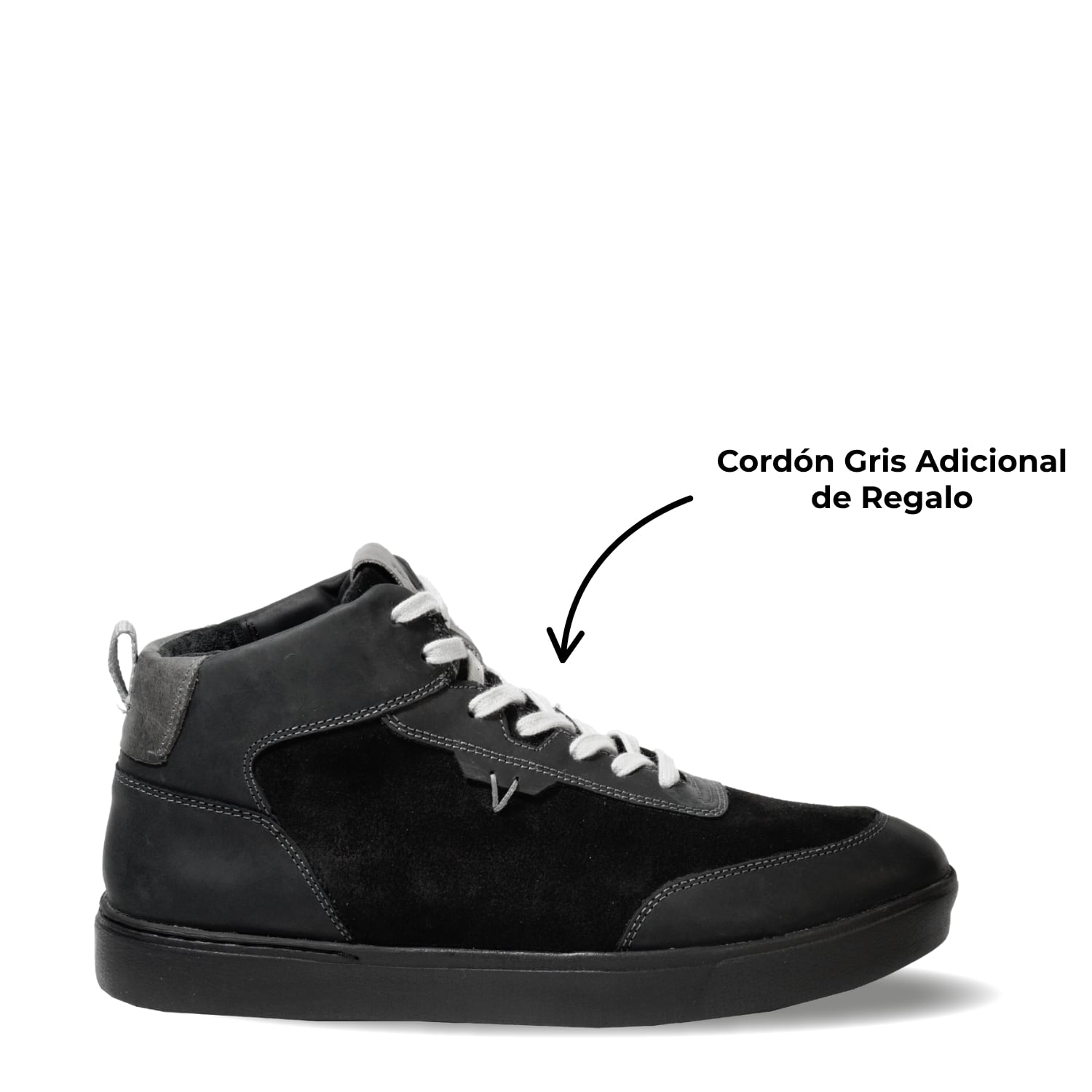 ZAPATILLA HOMBRE DE CUERO TREND MID LIGHT NEGRO VE ROZ - 6