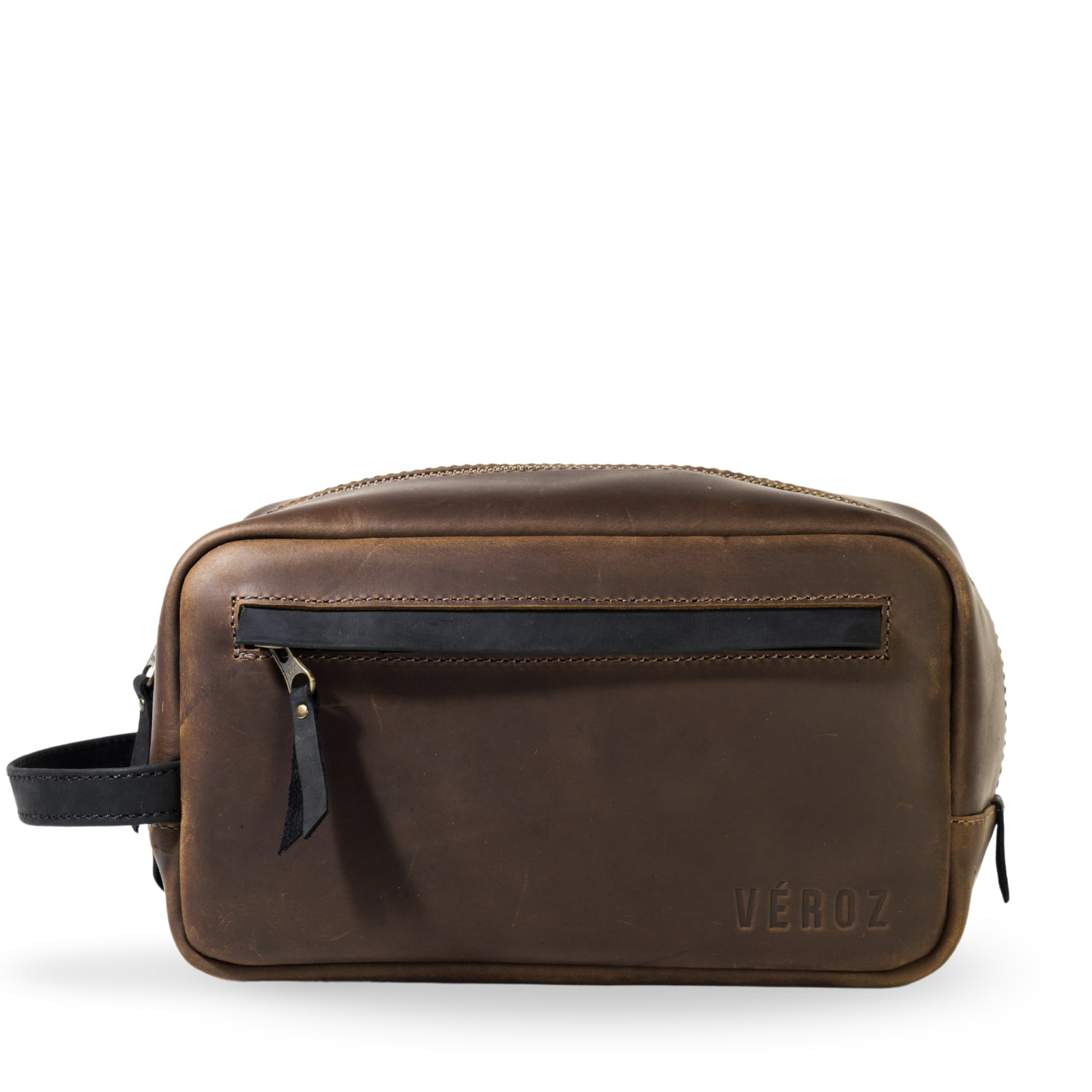 NECESER DE CUERO TIBER CHOCOLATE VE ROZ - 1