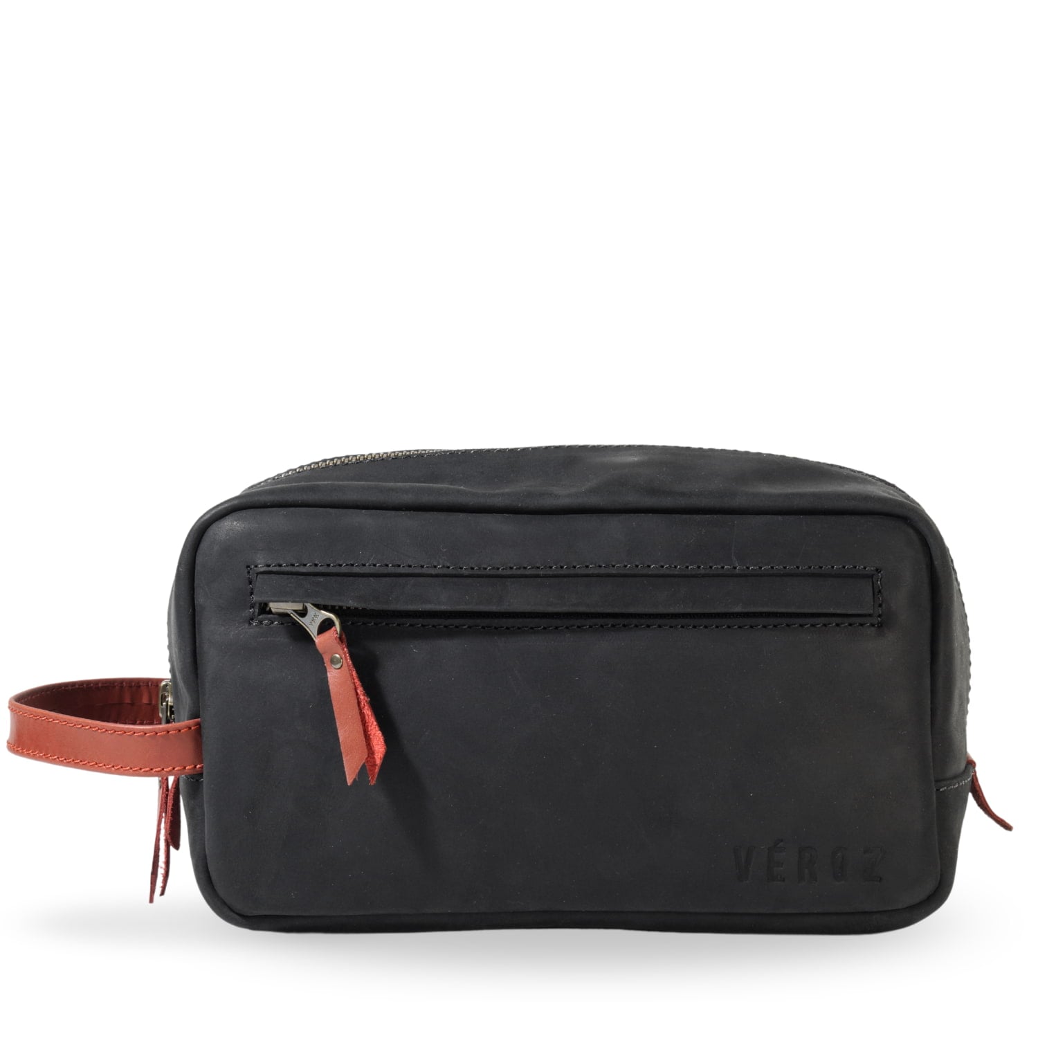 NECESER DE CUERO TIBER NEGRO VE ROZ - 1