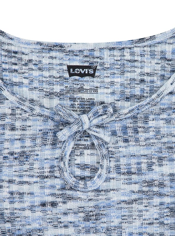 POLERA NIÑA LEVIS AZUL MANGA LARGA - 3