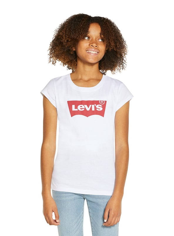 POLERA NIÑA LEVIS BLANCA BATWING MANGA CORTA - 1