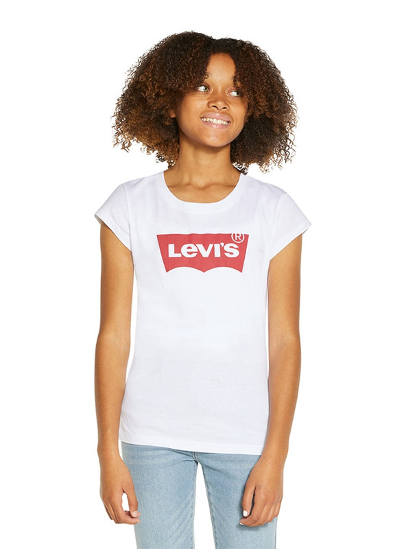 POLERA NIÑA LEVIS BLANCA BATWING MANGA CORTA - 1