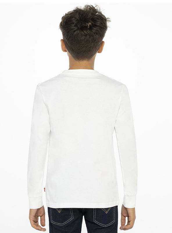 POLERA NIÑO LEVIS BLANCA BATWING MANGA LARGA - 2