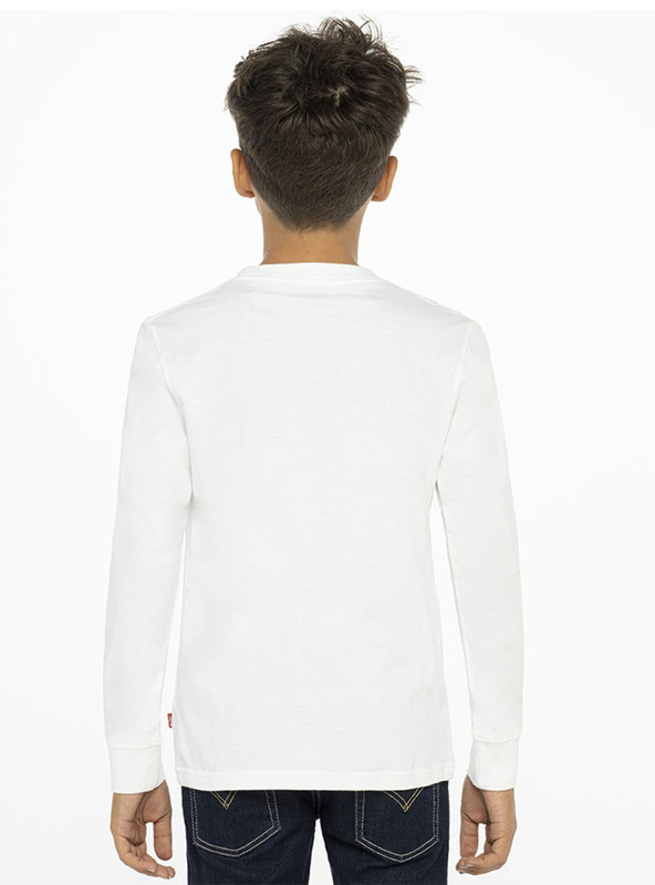 POLERA NIÑO LEVIS BLANCA BATWING MANGA LARGA - 2