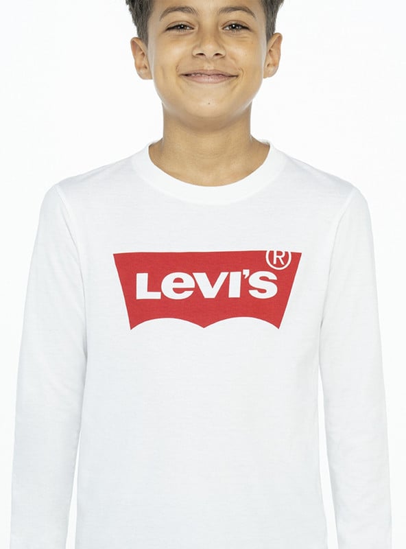 POLERA NIÑO LEVIS BLANCA BATWING MANGA LARGA - 3