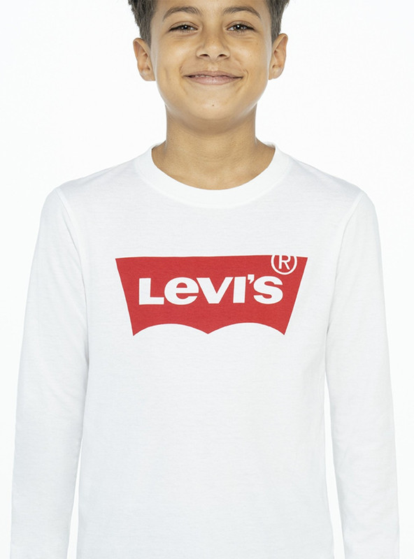 POLERA NIÑO LEVIS BLANCA BATWING MANGA LARGA - 3
