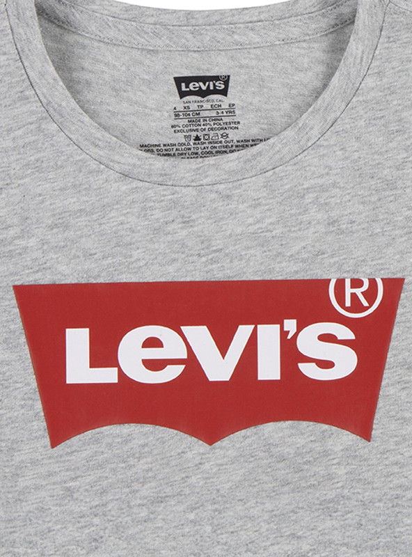POLERA NIÑA LEVIS GRIS MANGA CORTA - 3