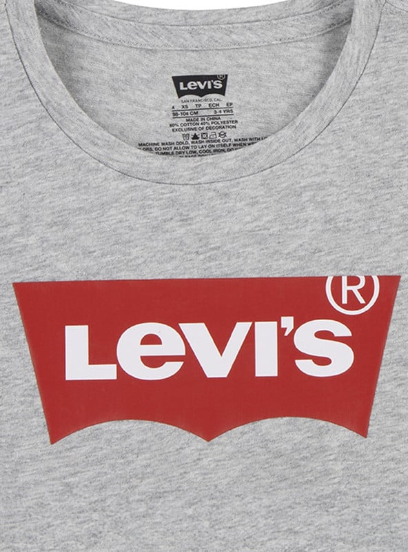 POLERA NIÑA LEVIS GRIS MANGA CORTA - 3