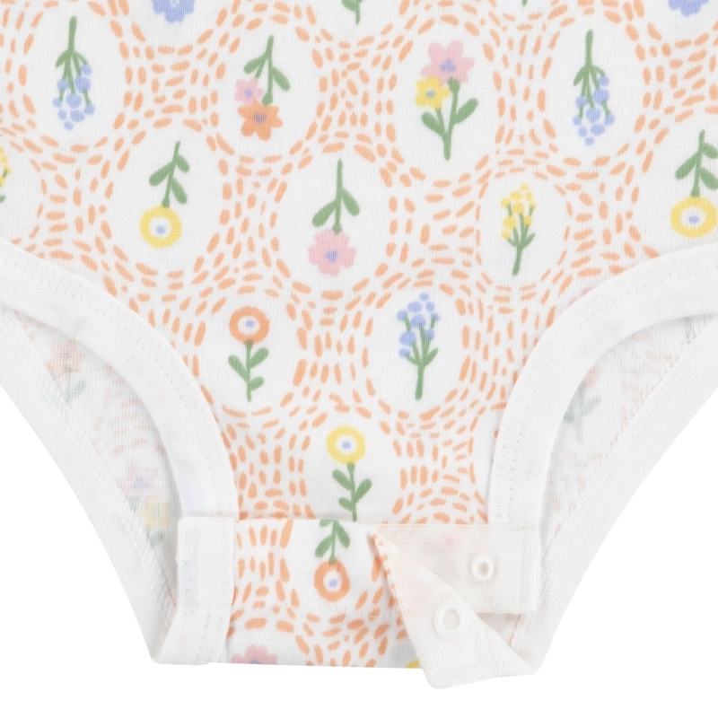 SET 3 PIEZAS BODIES MANGA CORTA Y PANTALON FLORES BEBE HUGGIES - 4