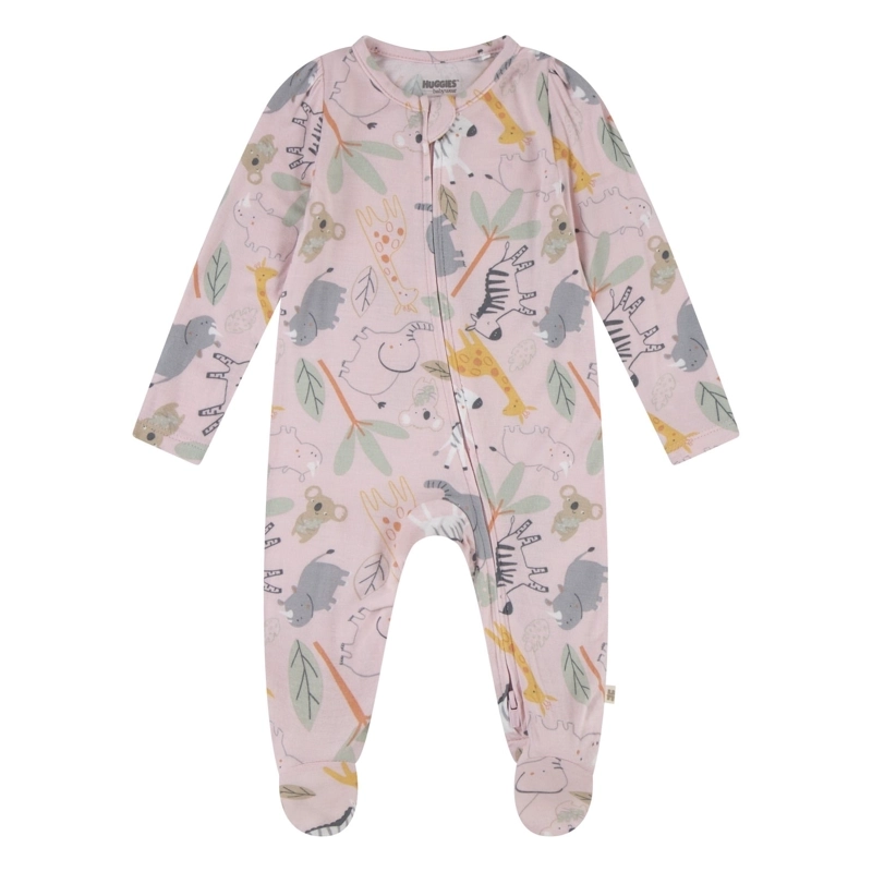 PIJAMA CON PIES Y CIERRE ZOO BEBE HUGGIES - 1